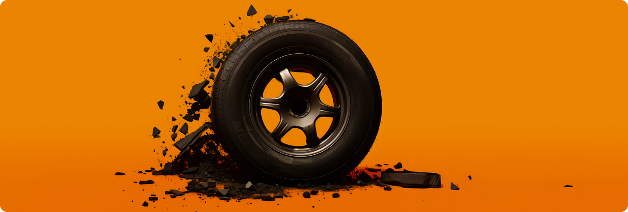 broken tire background